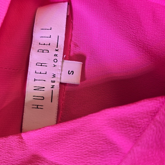Hunter Bell Farris Silk Tie Neck Blouse Fuschia Size Small - Picture 6 of 8